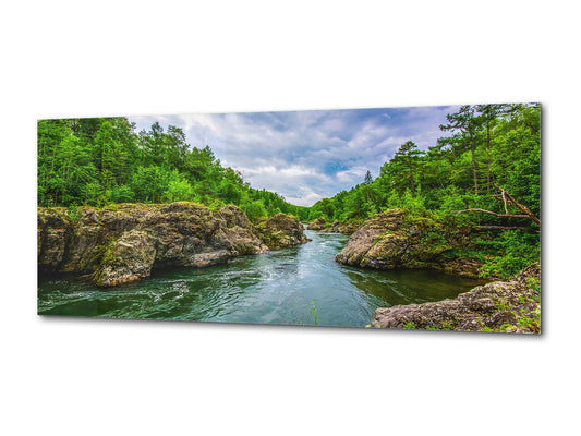 Glass Print Wall Art – Available in 5 different sizes – Nature Series 01A: Mountain forest river
