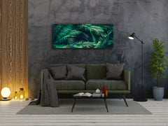 Arte mural de vidrio – Disponible en 5 tamaños diferentes – Serie Flores y hojas 03: Hojas de palma