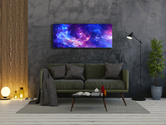 Wall Art Glass Print Canvas Picture  – Available in 5 different sizes – Miscellanous Series 05: Stunning Galaxy