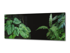Glass Wall Art  –  Available in 5 different sizes – Flowers and leaves Series 03: Tropical plants leaves