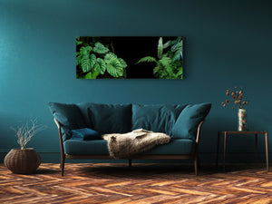Glass Wall Art  –  Available in 5 different sizes – Flowers and leaves Series 03: Tropical plants leaves