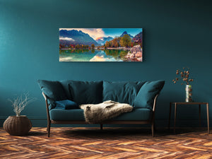 Graphic Art Print on Glass  – Available in 5 different sizes – Nature Series 01B: Jasna lake in Slovenia