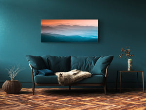 Glass Picture Wall Art – Available in 5 different sizes – Nature Series 01D: Mountains under mist
