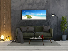 Glass Picture Toughened Wall Art – Glass Picture Wall Art – Available in 5 different sizes – Nature Series 01D: Green trees against blue sky