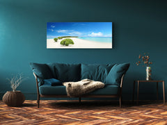Glass Picture Toughened Wall Art – Glass Picture Wall Art – Available in 5 different sizes – Nature Series 01D: Green trees against blue sky