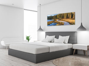 Glass Print Wall Art – Image on Glass 125 x 50 cm (≈ 50” x 20”) ; Forest 5
