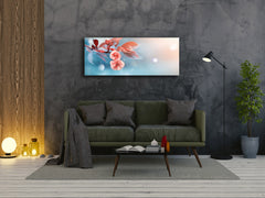 Arte de pared de vidrio – Disponible en 5 tamaños diferentes – Serie Flores y hojas 03: Flores rosas