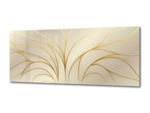Wall Art Glass Print Canvas Picture – Available in 5 different sizes – Miscellanous Series 05: Luxury golden wallpaper