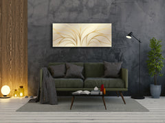 Wall Art Glass Print Canvas Picture – Available in 5 different sizes – Miscellanous Series 05: Luxury golden wallpaper