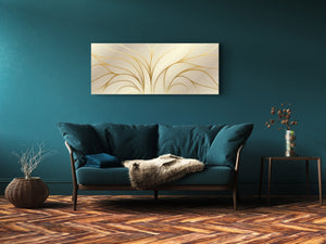 Wall Art Glass Print Canvas Picture – Available in 5 different sizes – Miscellanous Series 05: Luxury golden wallpaper