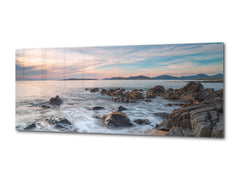 Glass Picture Wall Art  – Available in 5 different sizes – Nature Series 01D: Rocks in the sea