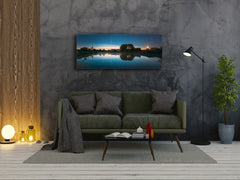 Glass Picture Toughened Wall Art – Available in 5 different sizes – Nature Series 01D: Rising moon in night starry sky