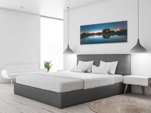 Glass Picture Toughened Wall Art – Available in 5 different sizes – Nature Series 01D: Rising moon in night starry sky