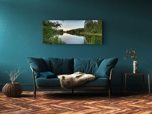 Glass Print Wall Art – Available in 5 different sizes – Nature Series 01A: Quiet lake in the evening twilight