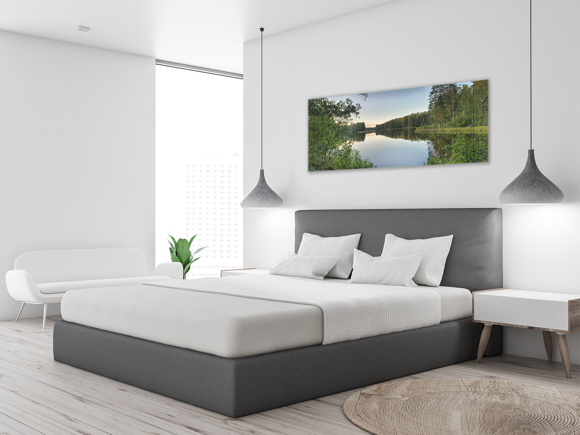 Glass Print Wall Art – Available in 5 different sizes – Nature Series 01A: Quiet lake in the evening twilight