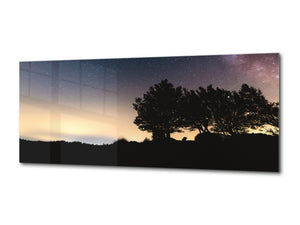 Modern Glass Picture – Available in 5 different sizes – Nature Series 01C: Night stellar sky
