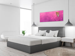 Cuadro de vidrio con impresión artística para pared – Disponible en 5 tamaños diferentes – Serie Animales 02: Mariposa sobre fondo rosa