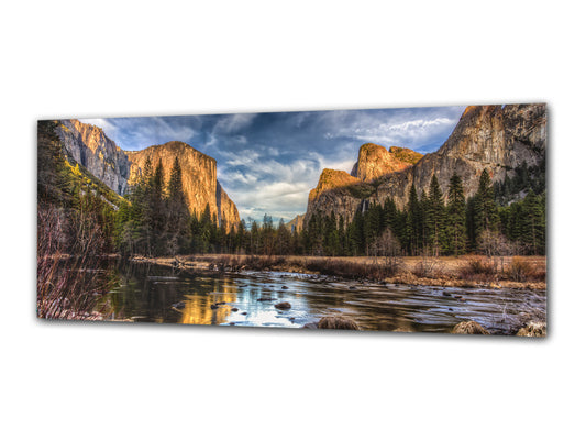 Glass Print Wall Art – Image on Glass 125 x 50 cm (? 50” x 20”) ; Mountains 10
