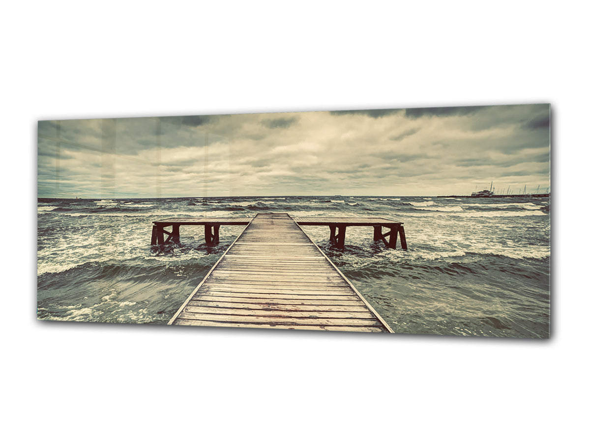 Wall Art Glass Print Picture 125 x 50 cm (? 50” x 20”) ; Pier 10
