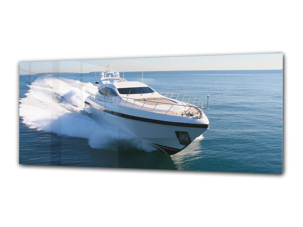 Glass Print Wall Art – Image on Glass 125 x 50 cm (? 50” x 20”) ; Boat 2