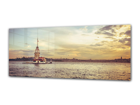 Glasdruck-Wandkunst – Bild auf Glas 125 x 50 cm (≈ 50” x 20”) ; Meer 1