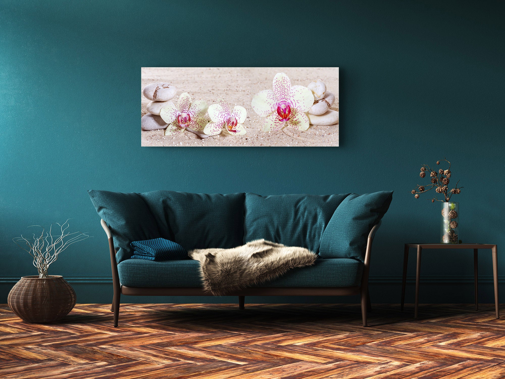 Wall Art Glass Print Picture 125 x 50 cm (? 50” x 20”) ; Flowers 17