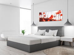 Glass Print Wall Art – Image on Glass 125 x 50 cm (? 50” x 20”) ; Poppies 8