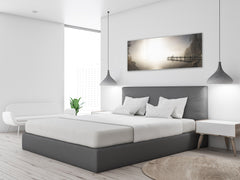 Glass Picture Toughened Wall Art – Available in 5 different sizes – Nature Series 01D: Foggy lake: sepia