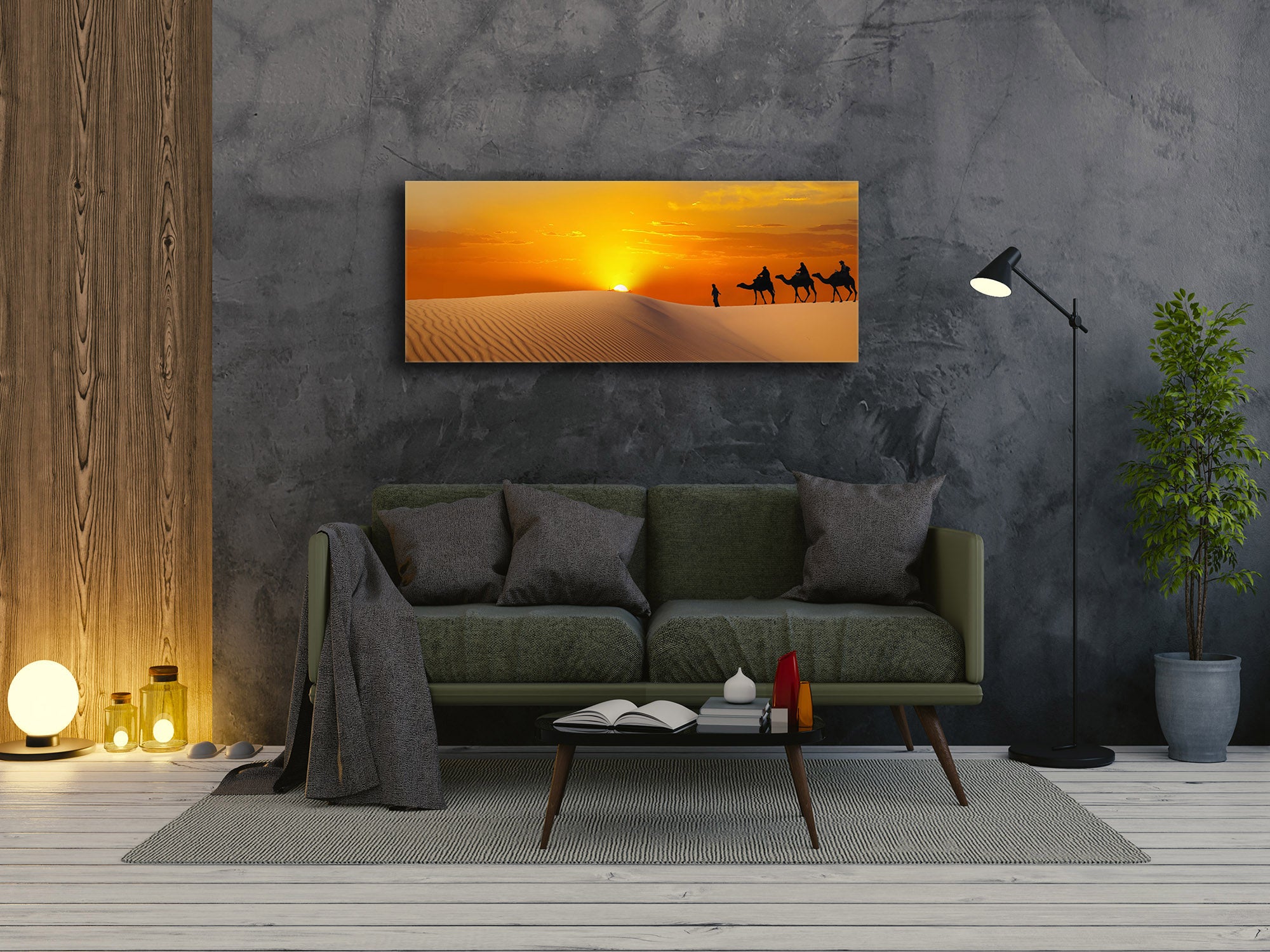 Glass Print Wall Art – Image on Glass 125 x 50 cm (? 50” x 20”) ; Desert