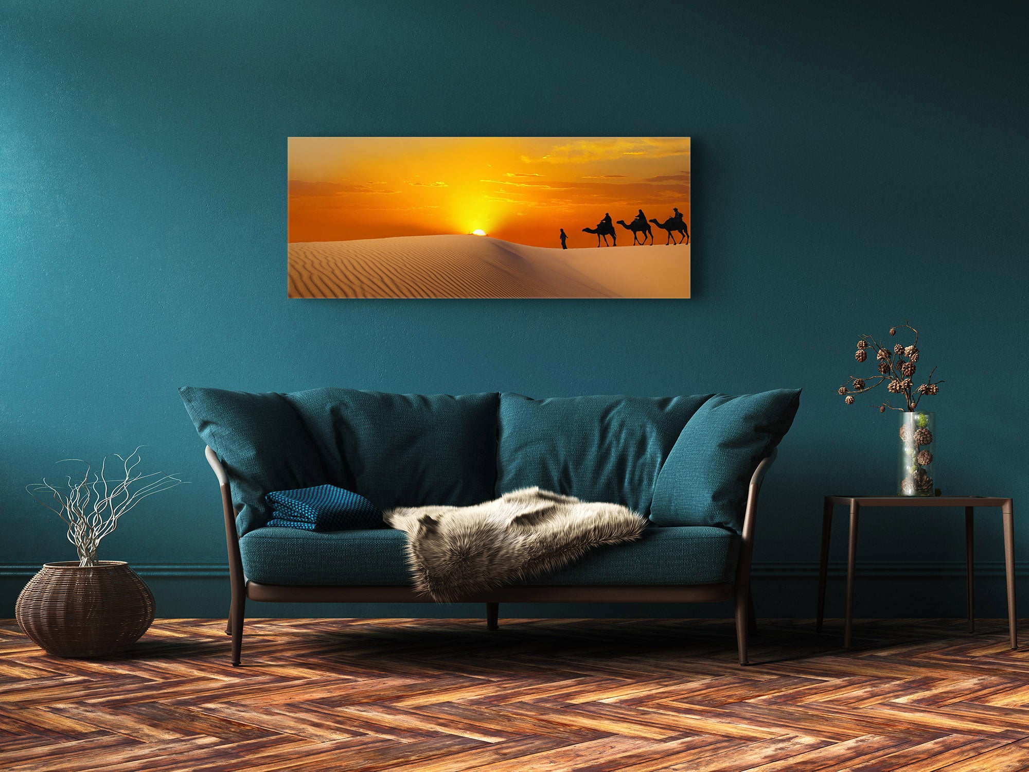 Glass Print Wall Art – Image on Glass 125 x 50 cm (? 50” x 20”) ; Desert