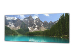 Arte mural con impresión en vidrio: imagen sobre vidrio, 125 x 50 cm (≈ 50” x 20”); Lago 9