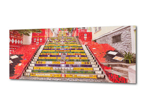 Beautiful Quality Glass Print Picture – Available in 5 different sizes – Cities Series 04: Steps in Rio de Janeiro