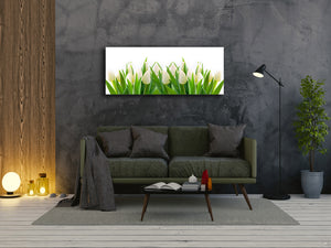 Glass Print Wall Art – Image on Glass 125 x 50 cm (≈ 50” x 20”) ; Tulip