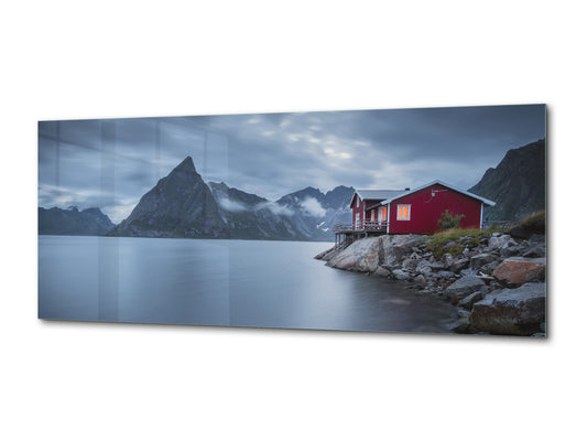 Glass Picture Wall Art  – Available in 5 different sizes – Nature Series 01D: Lofoten in Norway