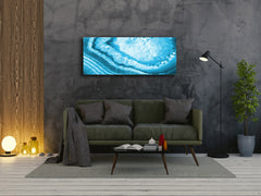 Arte mural con impresión en vidrio: imagen sobre vidrio de 125 x 50 cm (≈ 50” x 20”); textura 4