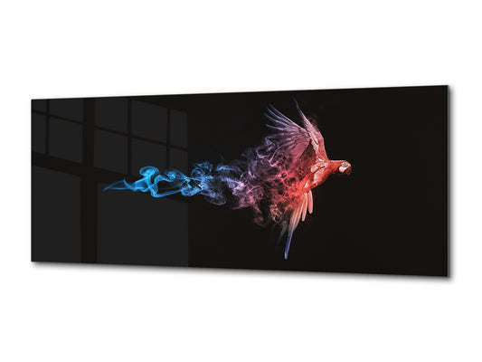 Wall Art Glass Print Picture – Available in 5 different sizes – Animals Series 02: Colorful parrot