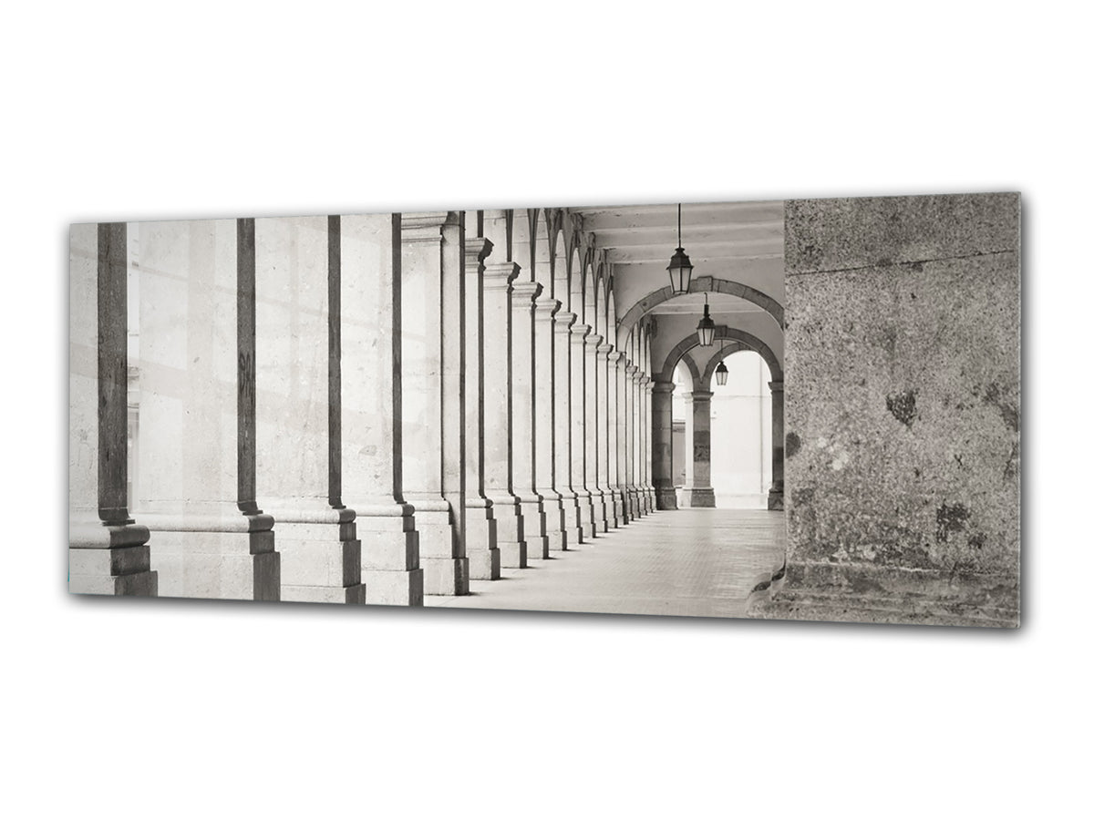 Glasdruck-Wandkunst – Bild auf Glas 125 x 50 cm (≈ 50” x 20”); Stadt 34