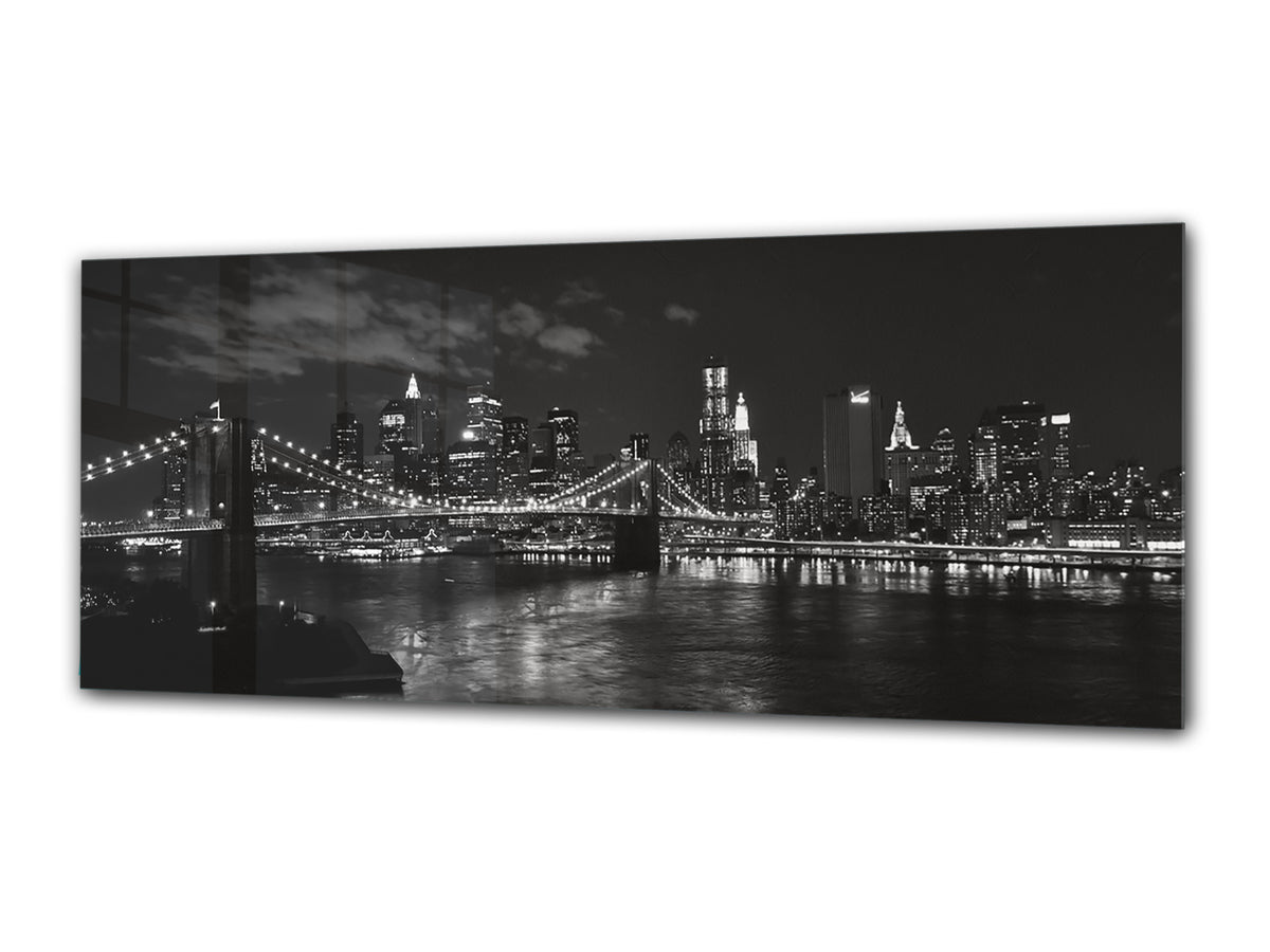 Glass Print Wall Art – Image on Glass 125 x 50 cm (? 50” x 20”) ; City by Night 33