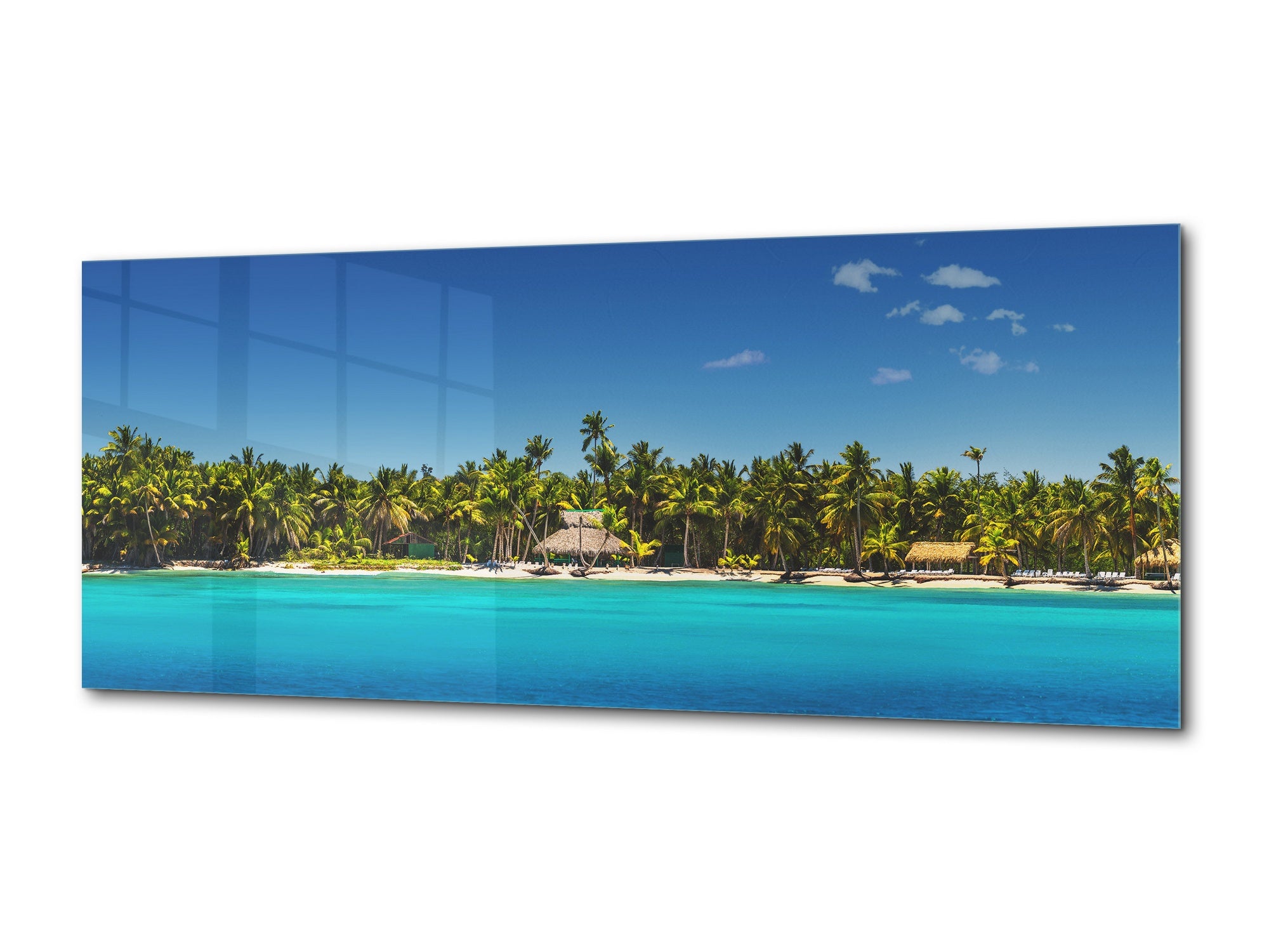 Modern Glass Picture – Available in 5 different sizes – Nature Series 01C: Tropical island beach