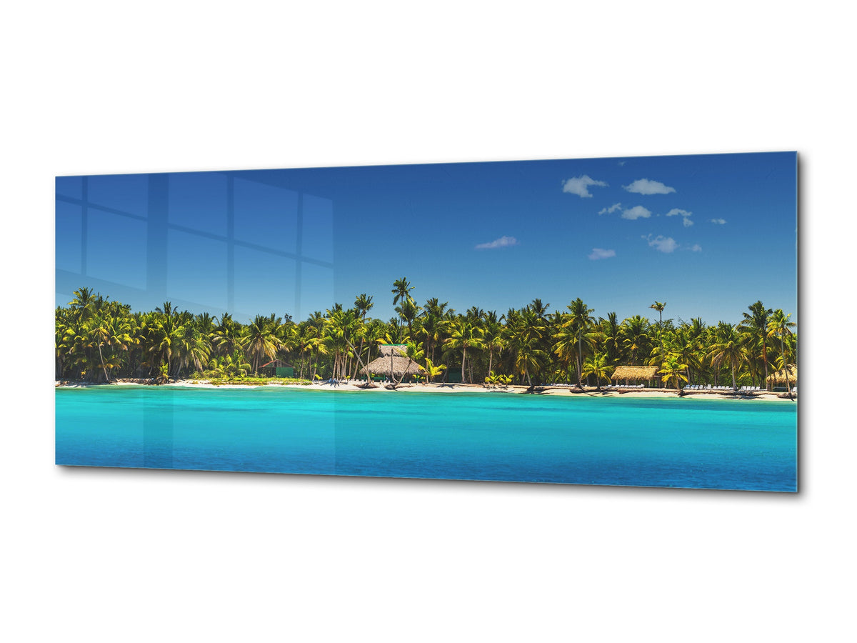 Modern Glass Picture – Available in 5 different sizes – Nature Series 01C: Tropical island beach