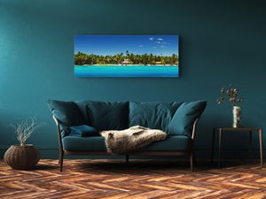 Modern Glass Picture – Available in 5 different sizes – Nature Series 01C: Tropical island beach