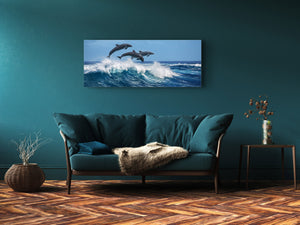 Wall Art Glass Print Picture – Available in 5 different sizes – Animals Series 02: Dolphins