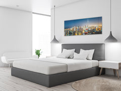 Beautiful Quality Glass Print Picture – Available in 5 different sizes – Cities Series 04: Nighttime skyline in Dubai