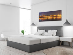 Glass Print Wall Art – Image on Glass 125 x 50 cm (≈ 50” x 20”) ; City by Night 31