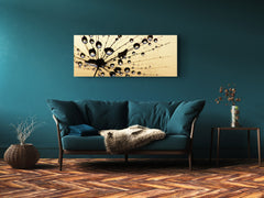 Wall Picture behind Tempered Glass 125 x 50 cm (? 50” x 20”) ; Dandelion 6