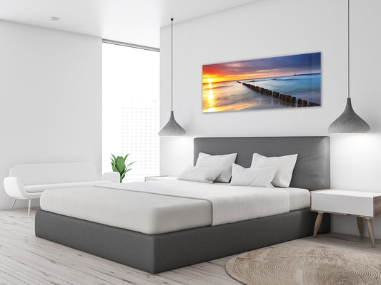 Glass Print Wall Art – Image on Glass 125 x 50 cm (? 50” x 20”) ; Sunset 12