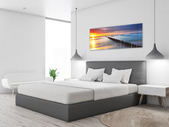 Glass Print Wall Art – Image on Glass 125 x 50 cm (? 50” x 20”) ; Sunset 12