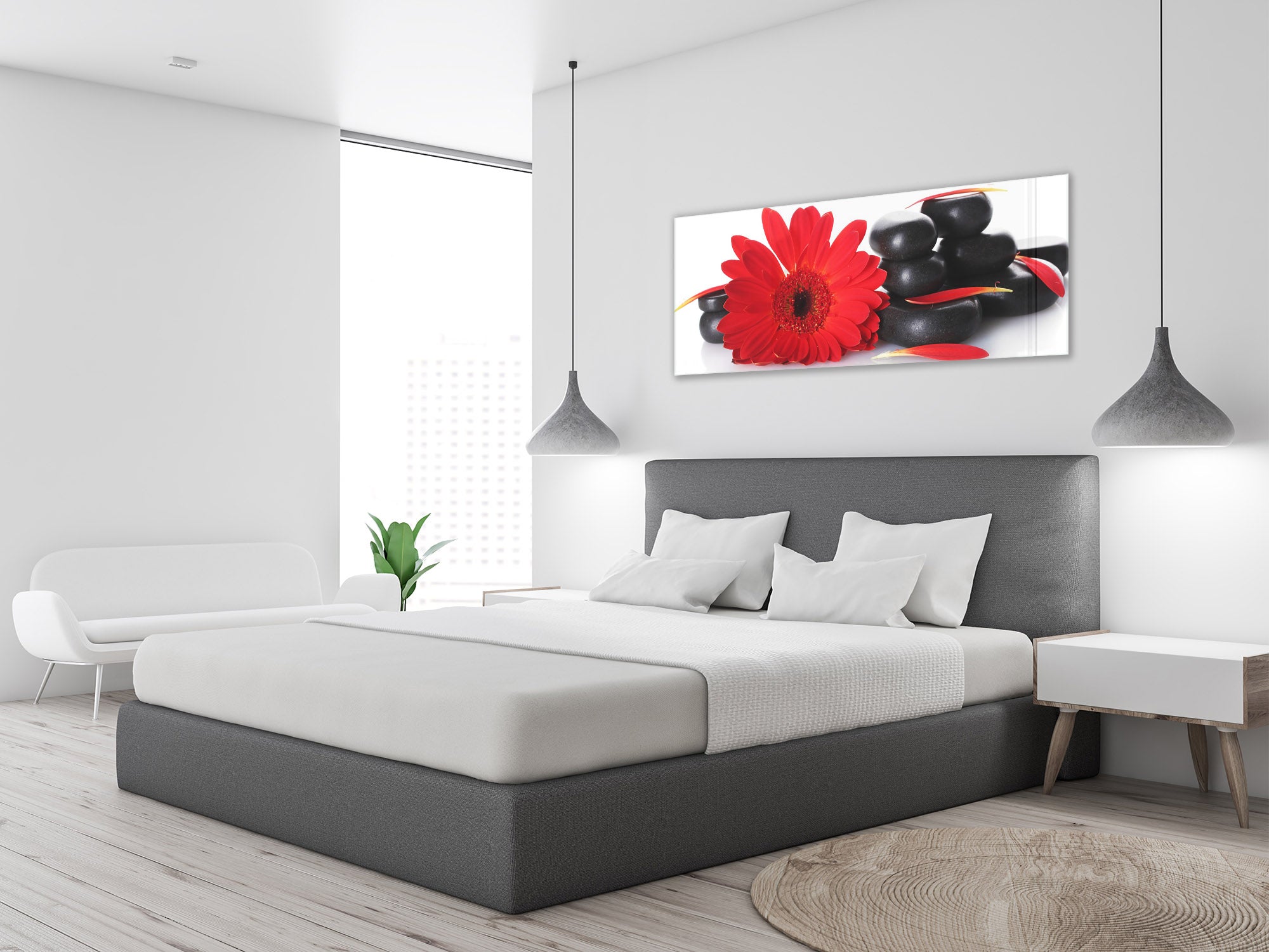 Glass Print Wall Art – Image on Glass 125 x 50 cm (? 50” x 20”) ; Flower 20
