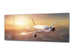 Glass Print Wall Art – Image on Glass 125 x 50 cm (? 50” x 20”) ; Plane