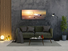 Glass Print Wall Art – Image on Glass 125 x 50 cm (? 50” x 20”) ; Plane